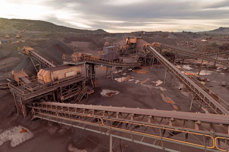 Aerial view of a mining site